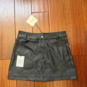 Superdown Jacey Faux Leather Mini Skirt in Black